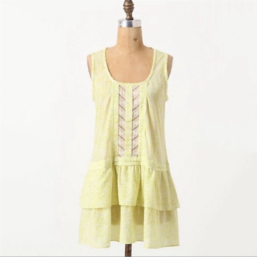 Anthropologie E by Eloise Lime Green Lace Tunic S